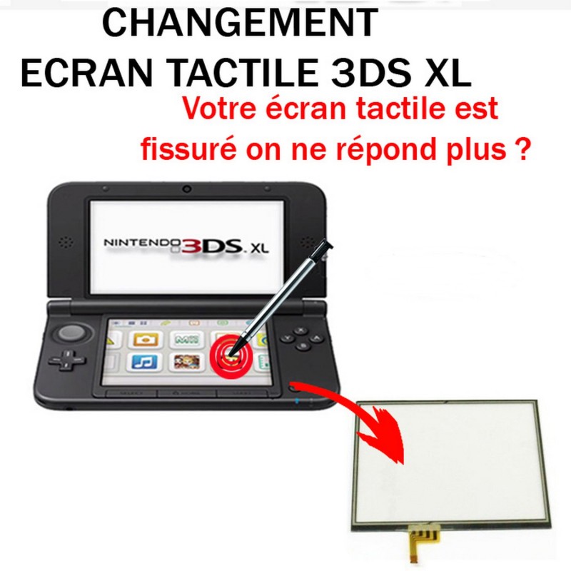 Ecran tactile de remplacement pour Nintendo 3DS XL