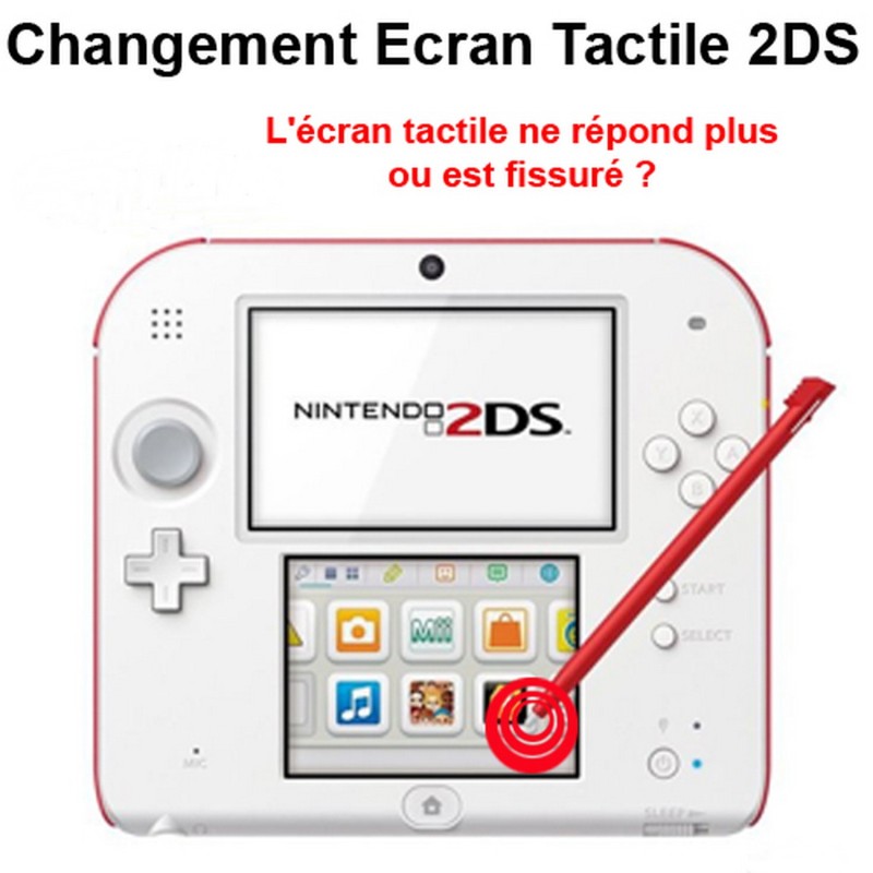 Ecran tactile de remplacement pour Nintendo 2DS