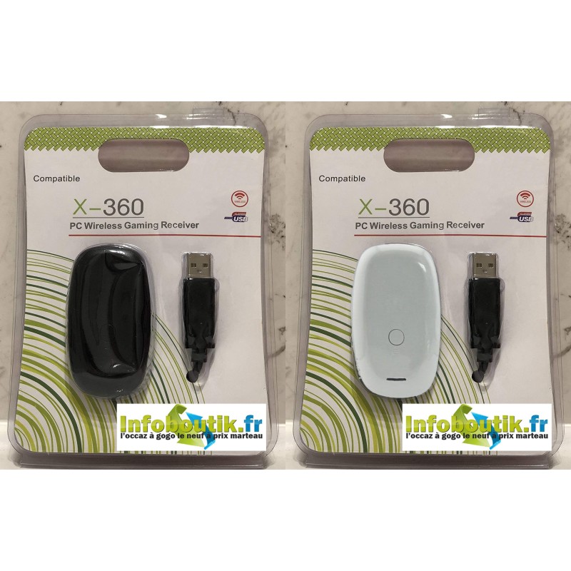 Récepteur Sans Fil Pour Manette Xbox 360 Sur PC - Adaptateur USB Blanc, Neuf
