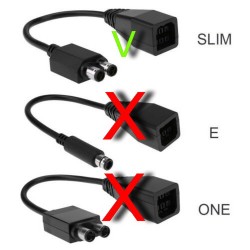 Câble Adaptateur Alimentation Xbox 360 Fat Vers Xbox 360 Slim