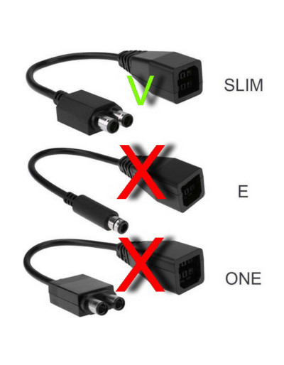Câble Adaptateur Alimentation Xbox 360 Fat Vers Xbox 360 Slim