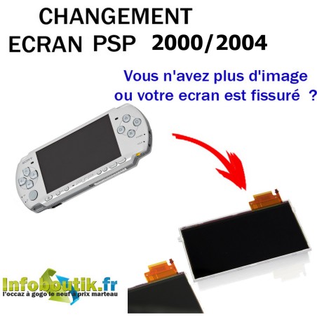 Ecran LCD de remplacement pour Sony PSP Slim & Lite 2000/2004