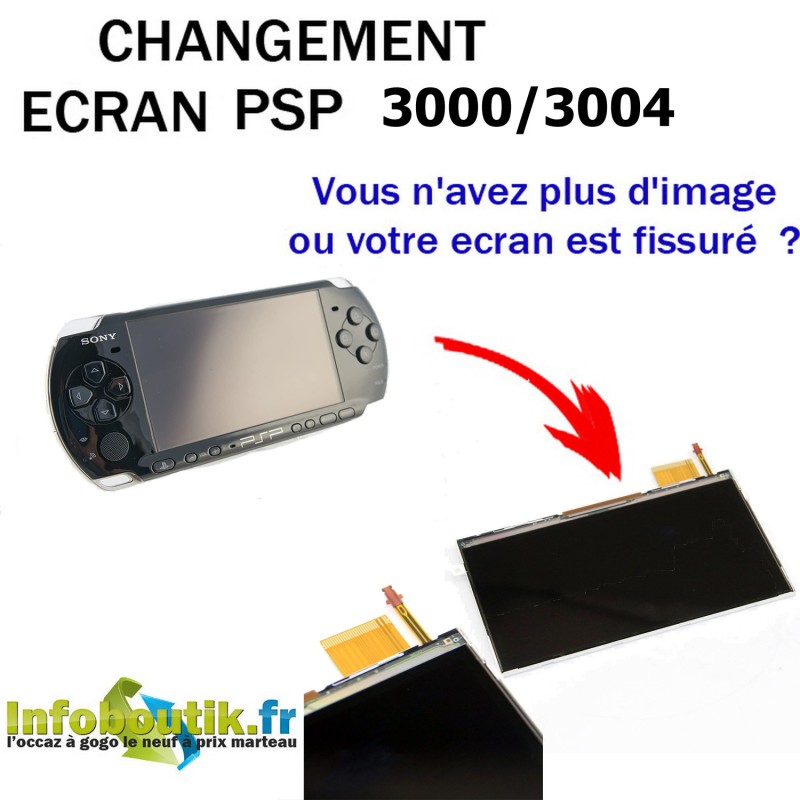Ecran LCD de remplacement pour Sony PSP Slim & Lite 3000/3004