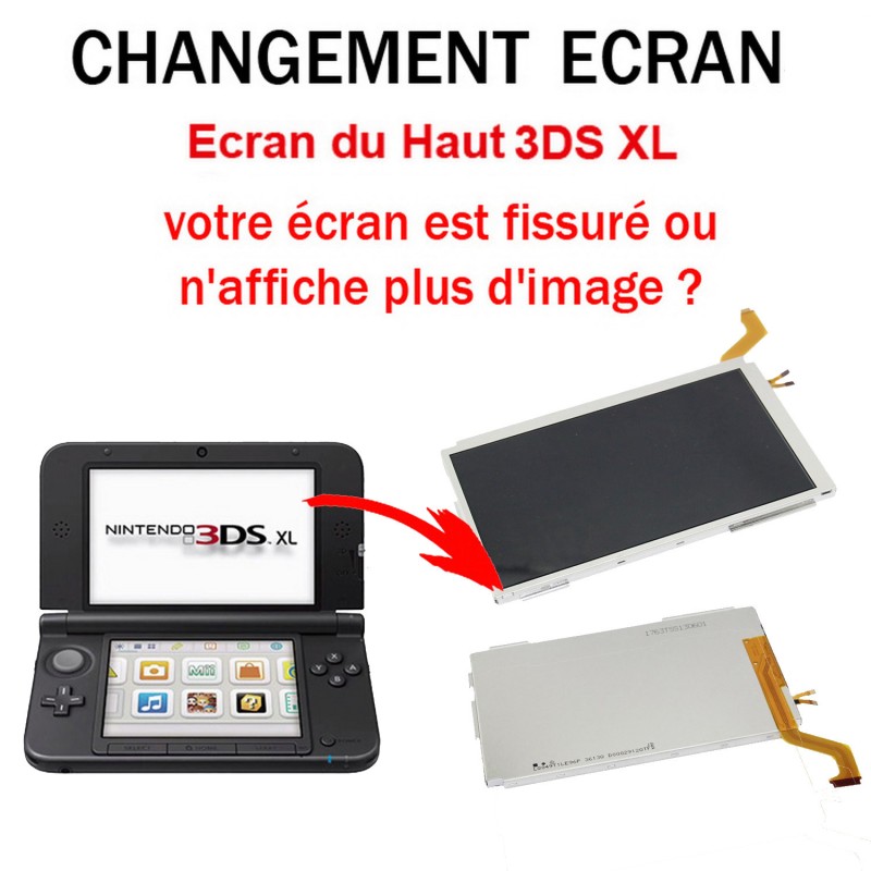 Ecran LCD supérieur (haut) de remplacement pour Nintendo 3DS XL