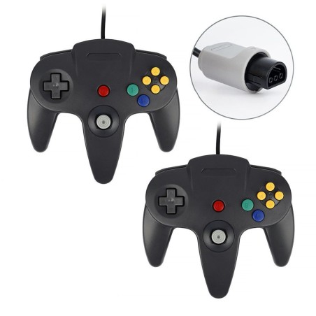 2x-controller-manette-n64-filaire-pour-nintendo-64-noir
