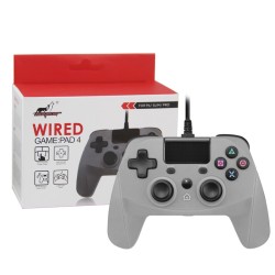 Manette USB pour PS4/PS3/PC Windows filaire - 2m - Grise