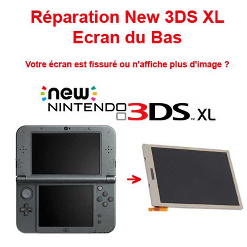Ecran LCD Inférieur (Bas) de remplacement pour Nintendo New 3DS XL