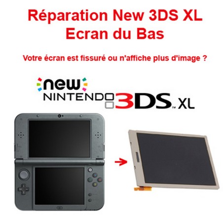Ecran LCD Inférieur (Bas) de remplacement pour Nintendo New 3DS XL