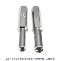 2 Embouts Tournevis 3.8 + 4.5 MM Nintendo Screwdriver / Gamebit (GameBoy, Super Nintendo, N64, GameCube)