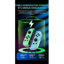 Double Manettes sans fil pour Nintendo Switch avec lumières RVB (noir et or)