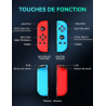 Double Manettes sans fil pour Nintendo Switch avec lumières RVB (noir et or)