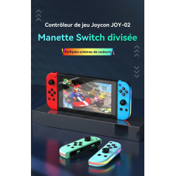 Double Manettes sans fil pour Nintendo Switch avec lumières RVB (noir et or)