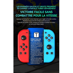 Double Manettes sans fil pour Nintendo Switch avec lumières RVB (noir et or)