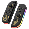 Double Manettes sans fil pour Nintendo Switch avec lumières RVB (noir et or)