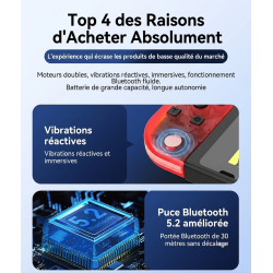 Double Manettes sans fil pour Nintendo Switch avec lumières RVB (Transparentet or)