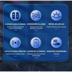 Double Manettes sans fil pour Nintendo Switch avec lumières RVB (Transparentet or)