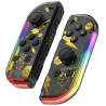 Double Manettes sans fil pour Nintendo Switch avec lumières RVB (Transparentet or)