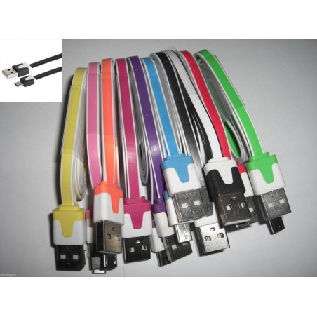 Câble Micro USB Flat pour Téléphone Compatible (Nokia, Samsung, HTC, Sony...)