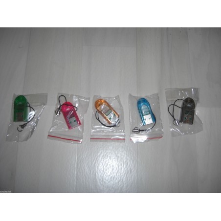 Nano Clé USB, Lecteur carte Micro SD (Bleu, Vert, Orange, Noir, Rose)