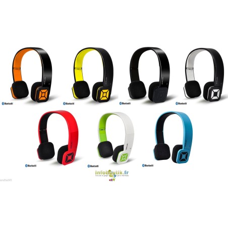 Casque + Micro Campus Eights Bluetooth MIC-BT05 BT03 Jaune, Blanc, Orange, Rouge
