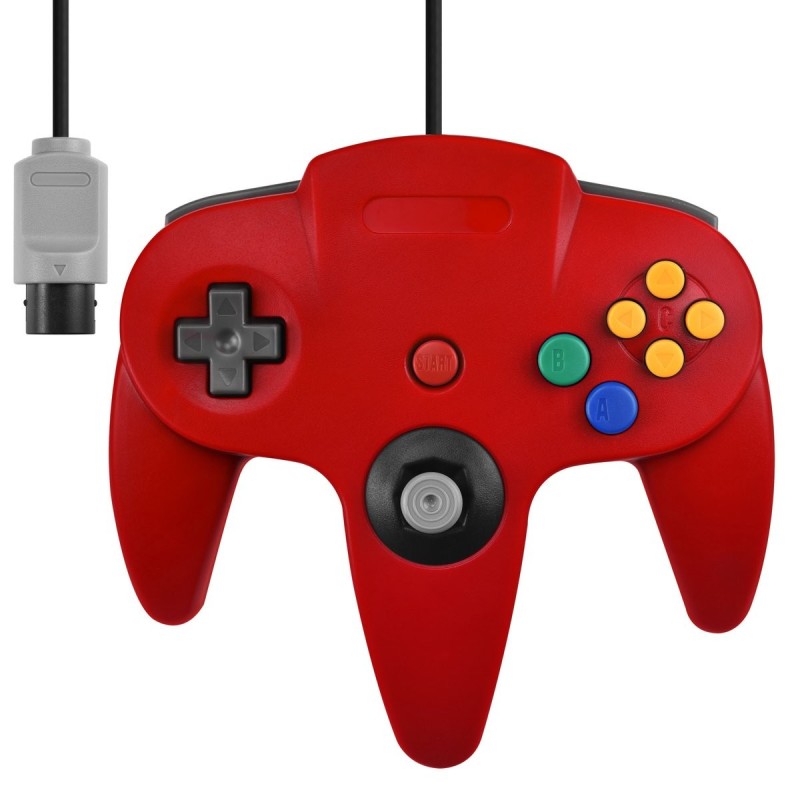 controller-manette-n64-filaire-pour-nintendo-64-rouge