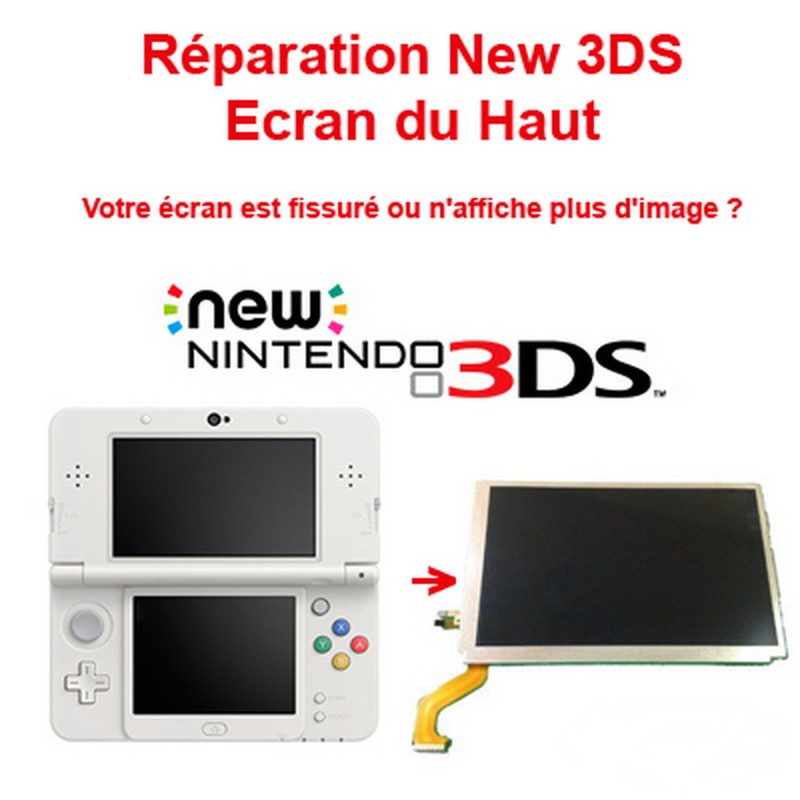 Ecran LCD (IPS) supérieur (haut) de remplacement pour Nintendo New 3DS