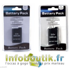 Kit Batterie rechargeable 2400mAh pour PSP 2004 ou 3004, 3600mAh pour PSP 1004