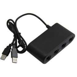 Adaptateur Filaire 4 Manettes GameCube pour  Wii U, Switch ou PC Windows 10/11