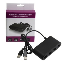 Adaptateur Filaire 4 Manettes GameCube pour  Wii U, Switch ou PC Windows 10/11