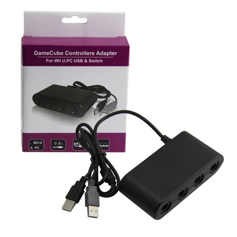 Adaptateur Filaire 4 Manettes GameCube pour  Wii U, Switch ou PC Windows 10/11